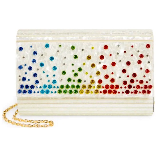 Kurt Geiger Handbags - Kurt Geiger London Crystal Embellished Party Clutch White 7.5 x 5 x 2”